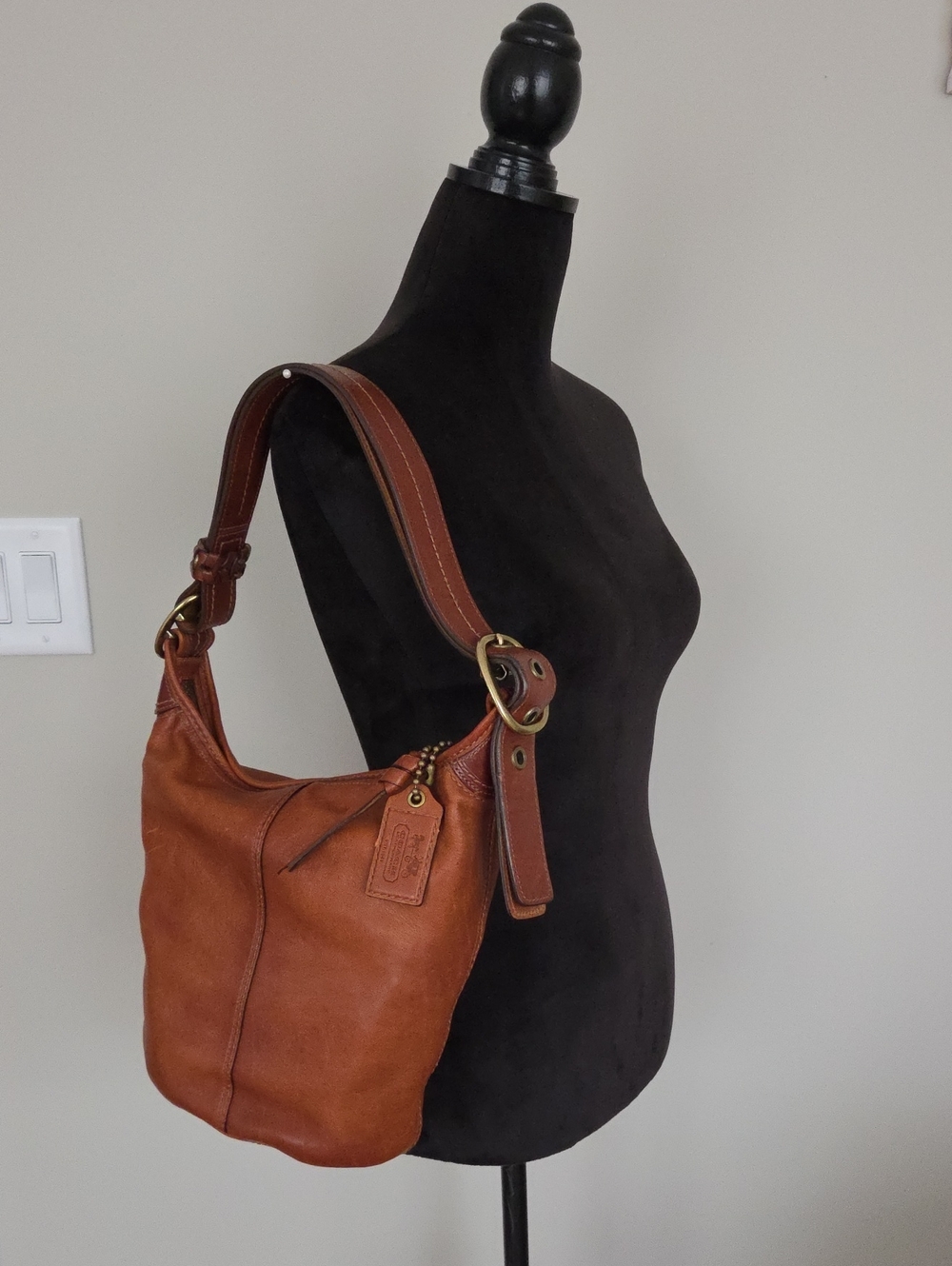 Coach Bleecker Saddle Leather Tattersall Bucket Shoulder Bag 11422 w/Dust Bag - Picture 15 of 15